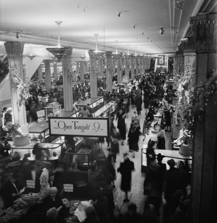 Shoppers crowd a Macy's in New York in 1946.