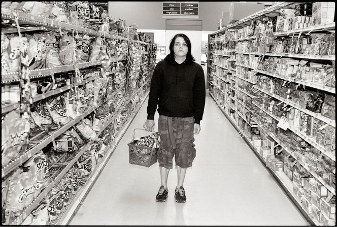 Gerard Way (My Chemical Romance) pictured on a late-night snack run during a 2004 tour, "somewhere on the West Coast."