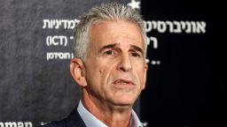 Israel's Mossad Director David Barnea speaks during the International Institute for Counter-Terrorism (ICT) World Summit in the central coastal city of Herzliya on September 10, 2023. (Photo by GIL COHEN-MAGEN / AFP)