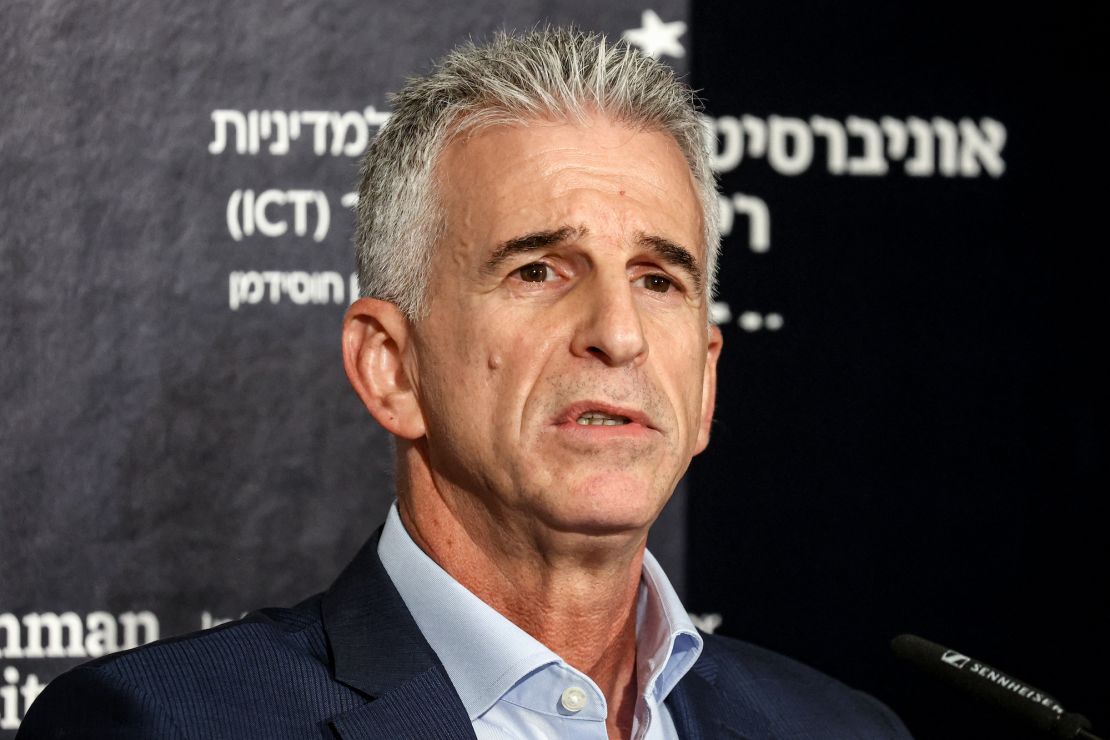 Israel's Mossad Director David Barnea speaks during the International Institute for Counter-Terrorism (ICT) World Summit in the central coastal city of Herzliya on September 10, 2023. (Photo by GIL COHEN-MAGEN / AFP)