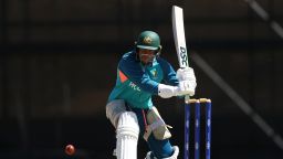 Usman Khawaja bats during an Australian nets session the at the WACA on December 10, 2023 in Perth, Australia.