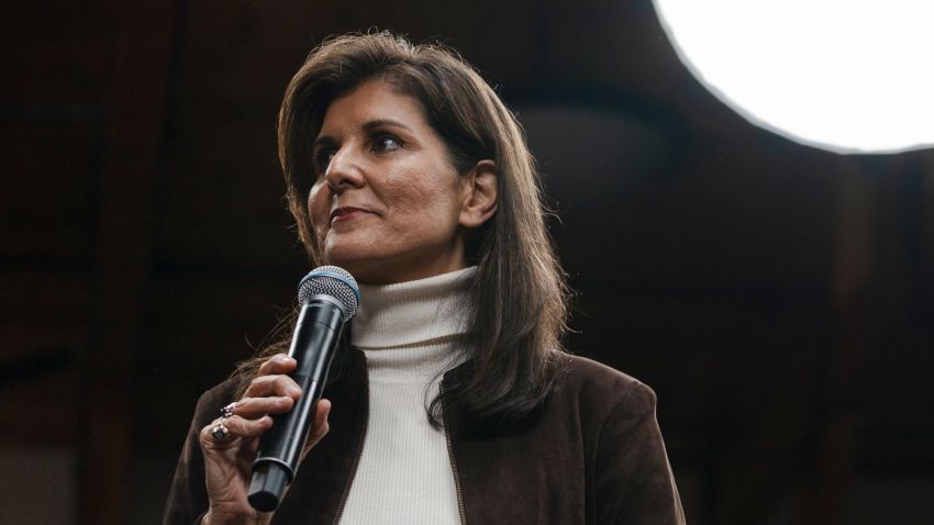 MANCHESTER, NEW HAMPSHIRE - DECEMBER 12: Republican presidential candidate Nikki Haley speaks to supporters after receiving the endorsement of New Hampshire Gov. Chris Sununu during a Town hall event at McIntyre Ski Area on December 12, 2023 in Manchester, New Hampshire. (Photo by Sophie Park/Getty Images)