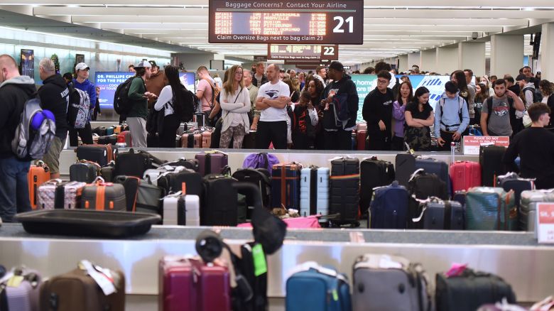 ORLANDO, FLORIDA, UNITED STATES - DECEMBER 28: Unclaimed luggage piles up at baggage carousels during the busy Christmas holiday season at Orlando International Airport on December 28, 2022 in Orlando, Florida. The holiday travel period has been plagued by a winter storm and thousands of delayed and cancelled flights, the majority of which have occurred at Southwest Airlines. (Photo by Paul Hennessy/Anadolu Agency via Getty Images)