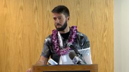 Ian Snyder speaks at a press conference in Honolulu on Tuesday, December 12.