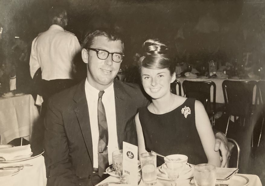 <strong>When Jerilyn met Bob: </strong>Jerilyn Young was a flight attendant for United Airlines when she met Bob Pelikan in 1964. Here they are pictured on their first date. "I was just over the moon, immediately," says Jerilyn