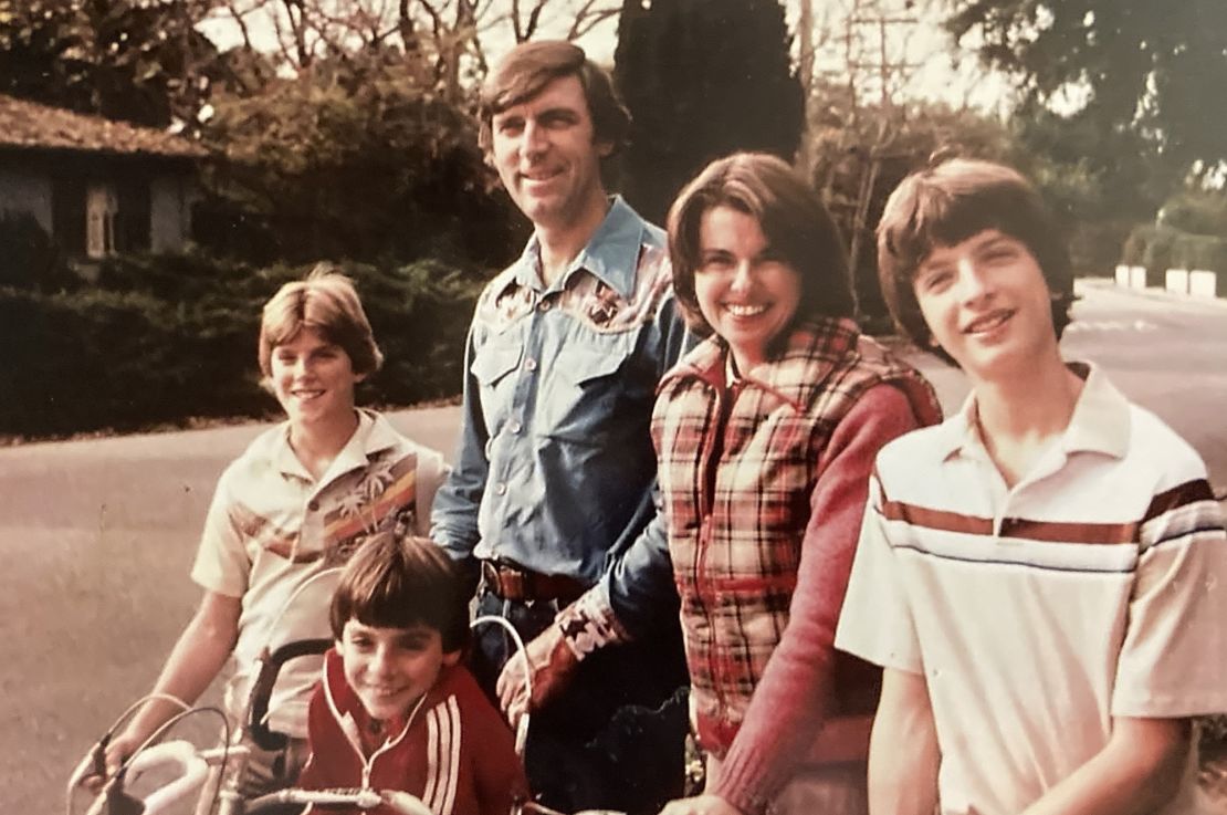Here's Jerilyn and Bob in the 1970s with their three sons.