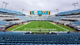 JACKSONVILLE, FLORIDA - NOVEMBER 22: A general view during warmups before the game between the Pittsburgh Steelers and the Jacksonville Jaguars at TIAA Bank Field on November 22, 2020 in Jacksonville, Florida. (Photo by Julio Aguilar/Getty Images)