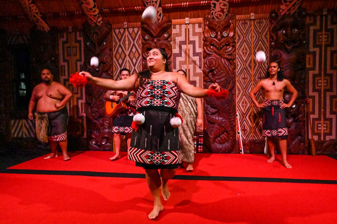 Powhiri, the traditional Māori welcome dance.