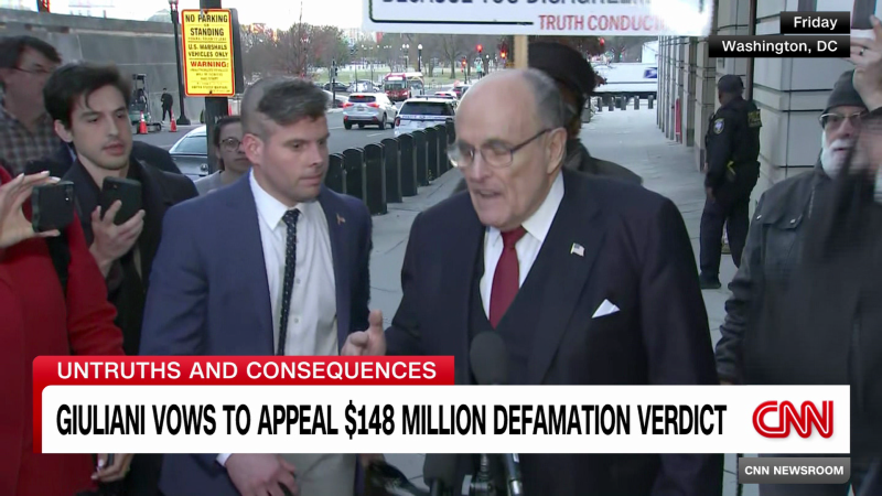 Rudy Giuliani ordered to pay more than $148 million to two Georgia election workers he defamed
