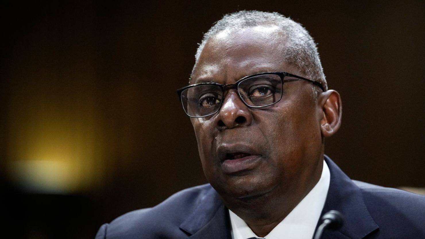 U.S. Secretary of Defense Lloyd Austin testifies at a Senate Appropriations Committee hearing on Capitol Hill October 31, 2023 in Washington, DC. Austin and U.S. Secretary of State Antony Blinken both testified at the hearing on budget requests, which includes aid money for Israel and Ukraine.