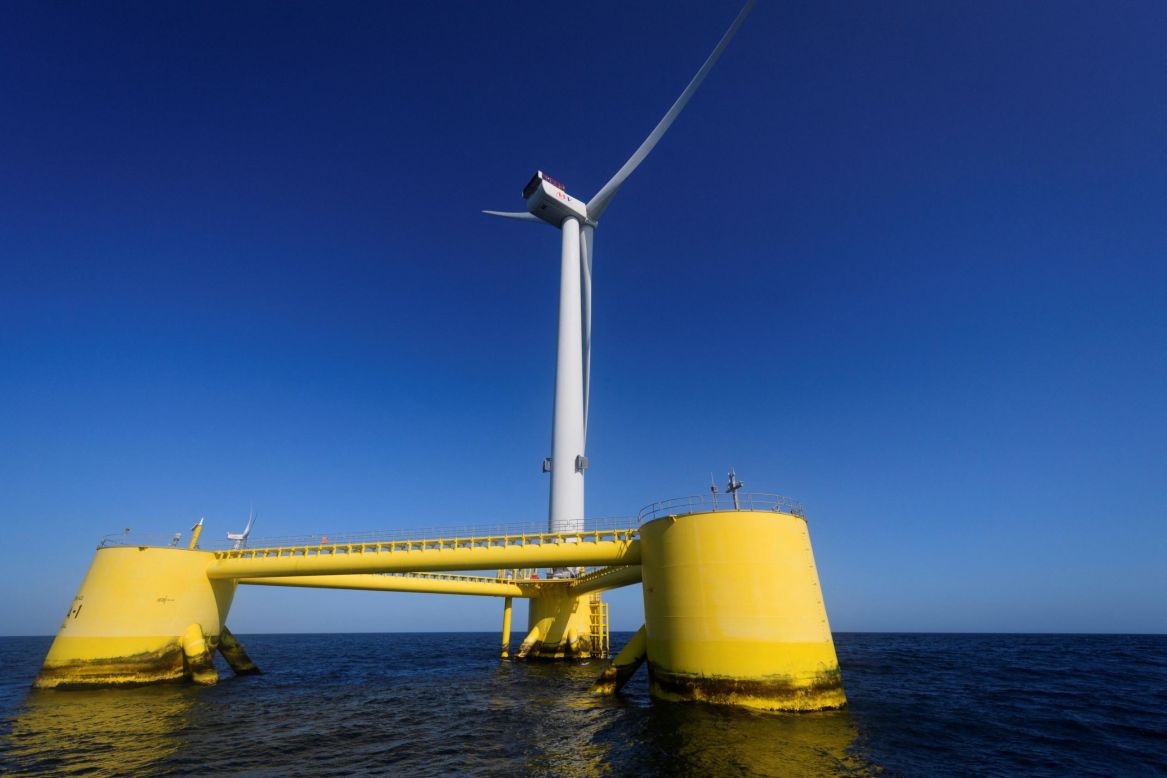 Floating wind farms are capable of producing more energy than solar panels or onshore wind. Described as the "world's first semi-submersible floating offshore wind farm" and located off the coast of Viana do Castelo, northern Portugal, WindFloat Atlantic was commissioned in 2020. 