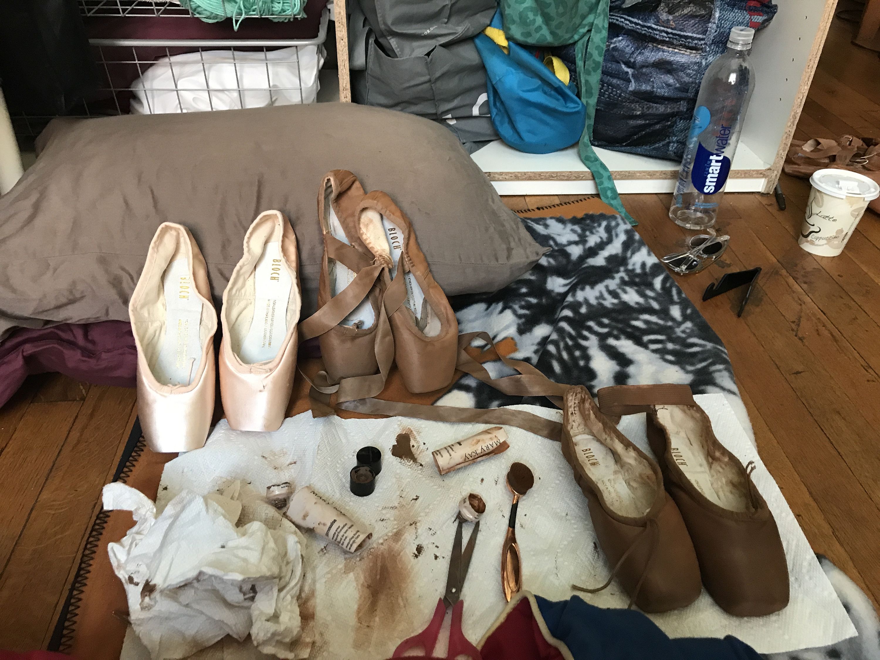 Ballet shoes and tights for darker and paler skin tones