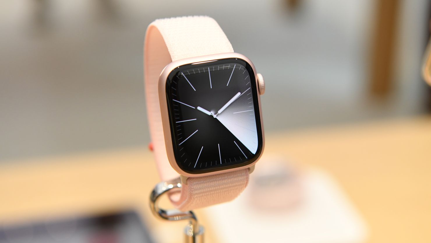 SYDNEY, AUSTRALIA - SEPTEMBER 22: The new Apple Watch carbon neutral version at the Australian release of the latest iPhone and Apple Watch models at the Apple Store on September 22, 2023 in Sydney, Australia. Apple launched its lineup of the latest iPhone 15 versions as well as other product upgrades such as the Apple Watch Series 9 and Apple Watch Ultra 2 featuring new design, improved performance and new materials.  (Photo by James D. Morgan/Getty Images)