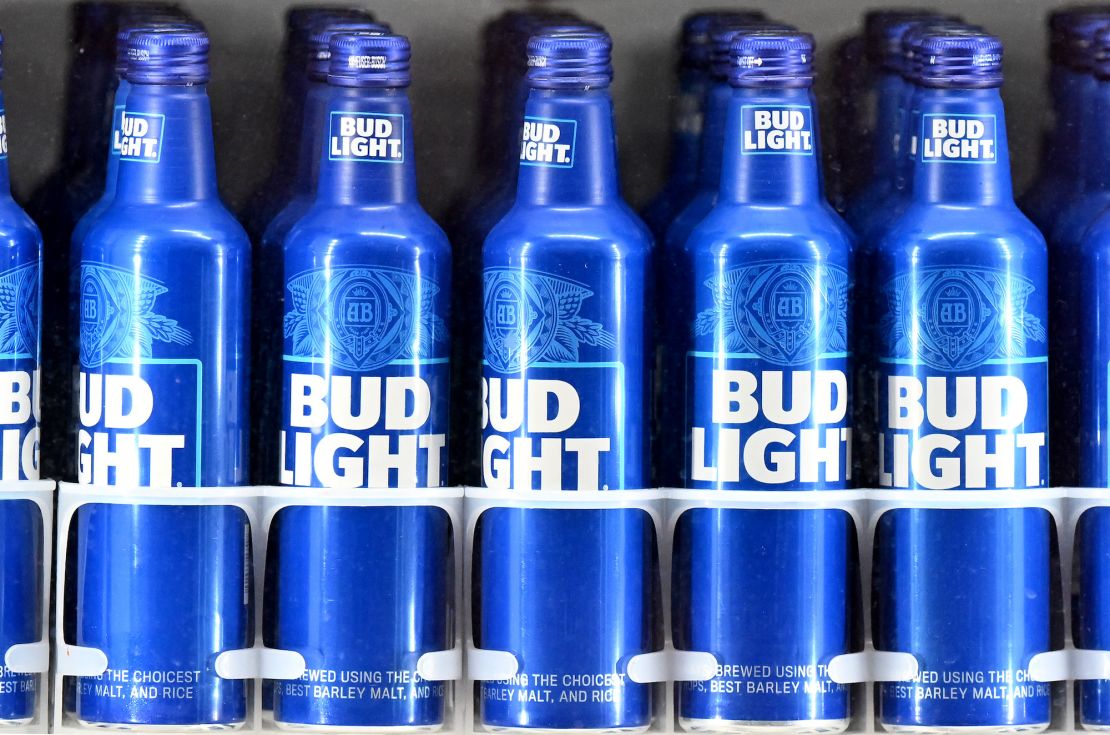 BALTIMORE, MARYLAND - JULY 18: A view of Bud Light bottles in a cooler at the game between the Baltimore Orioles and the Los Angeles Dodgers at Oriole Park at Camden Yards on July 18, 2023 in Baltimore, Maryland. (Photo by G Fiume/Getty Images)