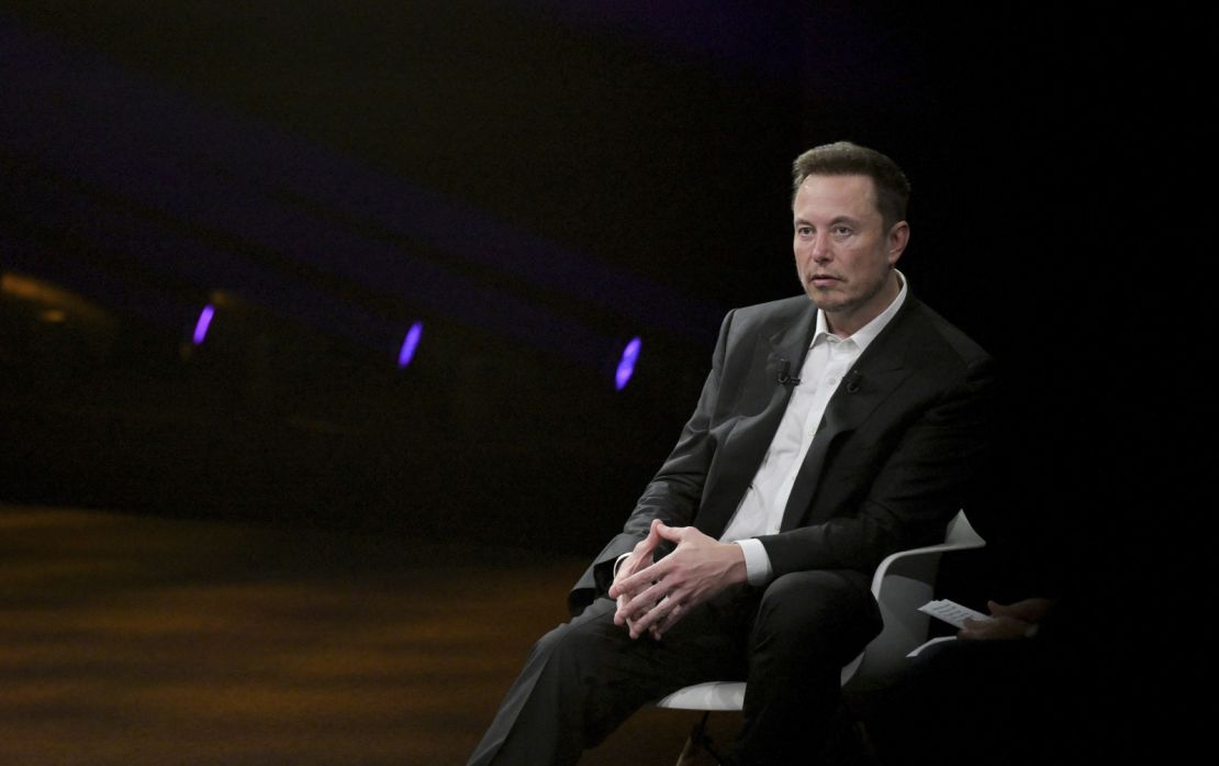 SpaceX, Twitter and electric car maker Tesla CEO Elon Musk looks on as he visits the Vivatech technology startups and innovation fair at the Porte de Versailles exhibition center in Paris, on June 16, 2023. (Photo by Alain JOCARD / AFP) (Photo by ALAIN JOCARD/AFP via Getty Images)