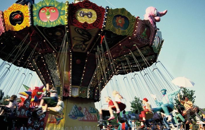 A daytime shot of Scharf's chair ride in motion.