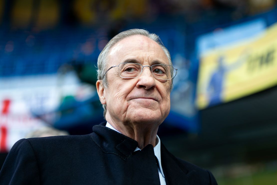 LONDON, ENGLAND - APRIL 18: Florentino Perez president of Real Madrid FC looks on prior to the UEFA Champions League quarterfinal second leg match between Chelsea FC and Real Madrid at Stamford Bridge on April 18, 2023 in London, United Kingdom. (Photo by Gaspafotos/MB Media/Getty Images)