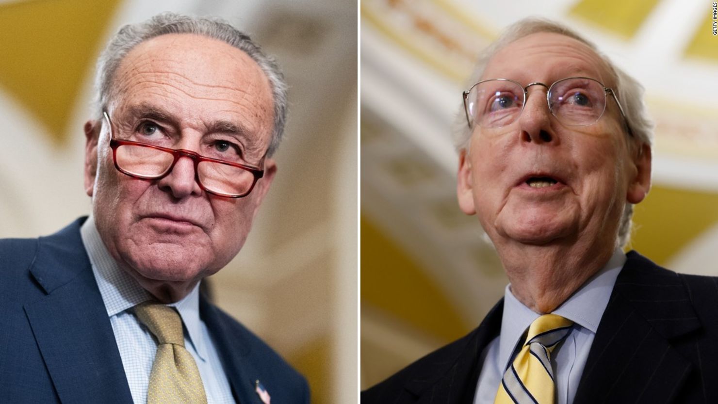 From left, Senate Majority Leader Charles Schumer and Senate Minority Leader Mitch McConnell.