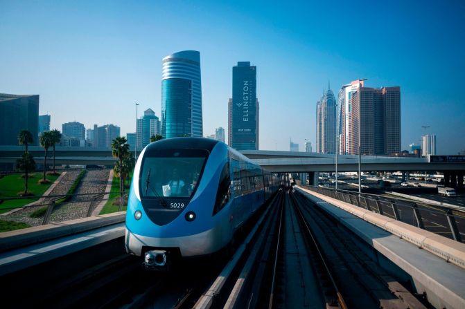 All of Dubai's extensive metro (pictured here carrying passengers in November 2023) system is completely automated and driverless, and has been since 2009.