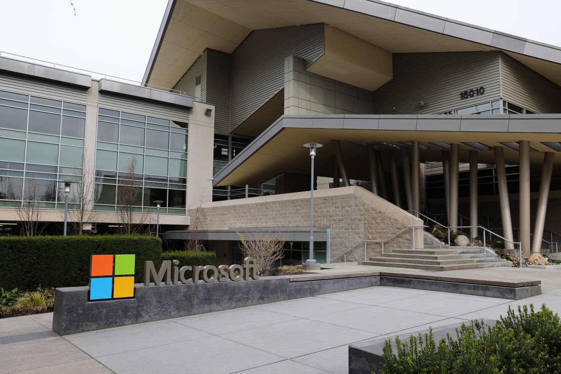 SEATTLE, WASHINGTON - MARCH 19: A Microsoft sign is seen at the company's headquarters on March 19, 2023 in Seattle, Washington. (Photo by I RYU/VCG via Getty Images)