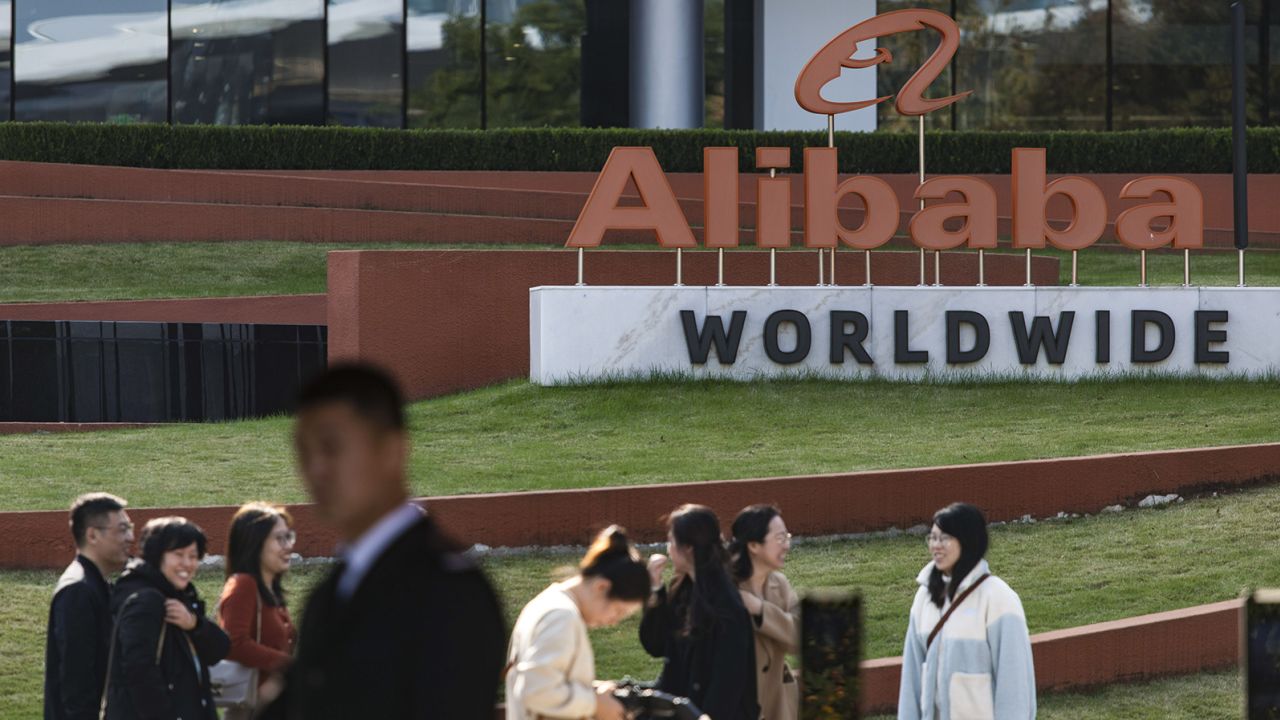 Signage at the Alibaba Group Holding Ltd. headquarters in Hangzhou, China, on Tuesday, November 14, 2023.
