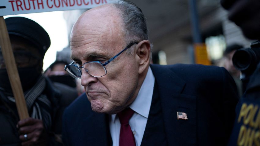 Former New York Mayor Rudy Giuliani departs the U.S. District Courthouse after he was ordered to pay $148 million in his defamation case in Washington, U.S., December 15, 2023. REUTERS/Bonnie Cash