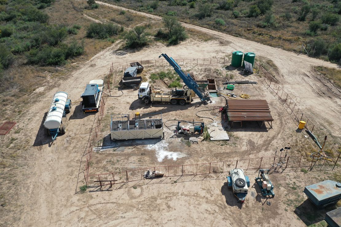 An aerial view of a well site at the Virginia Gas Project.