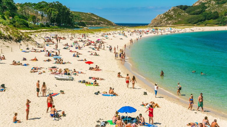 Rodas Beach. Cies Islands. Atlantic Islands of Galicia National Park. Vigo estuary. Rias Baixas. Pontevedra province. Galicia. Spain