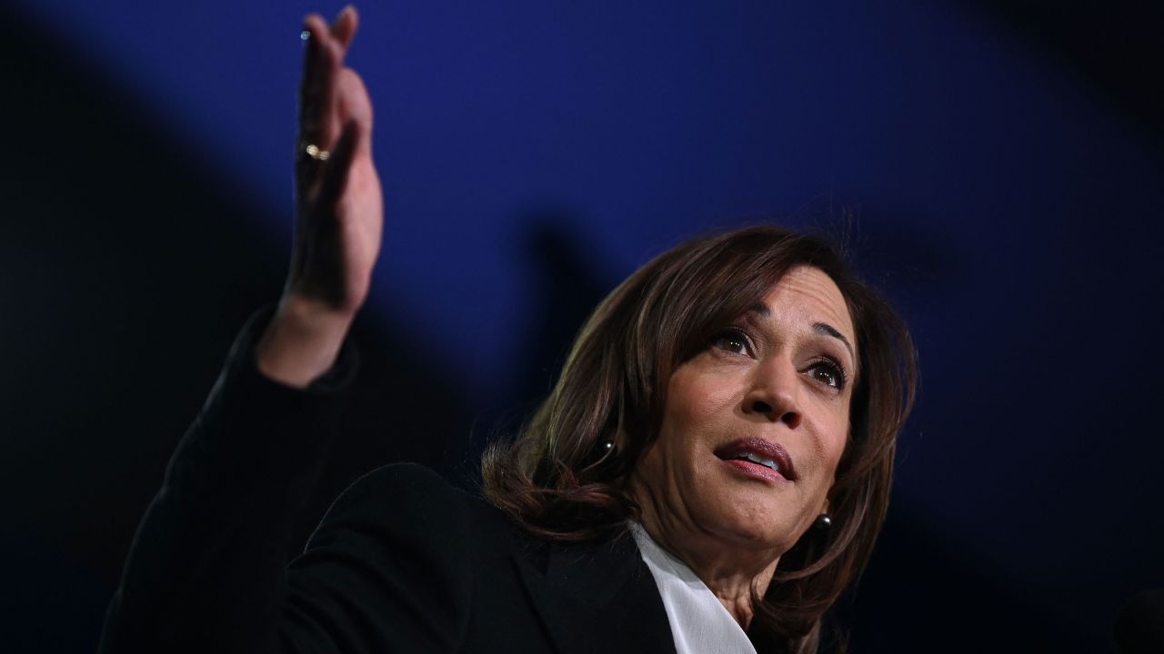 US Vice President Kamala Harris speaks at the Democratic National Committee (DNC) 2023 Winter meeting in Philadelphia, Pennsylvania, on February 3, 2023. - The DNC on February 4, 2023, is expected to approve a new lineup for the partys presidential primaries. (Photo by ANDREW CABALLERO-REYNOLDS / AFP) (Photo by ANDREW CABALLERO-REYNOLDS/AFP via Getty Images)