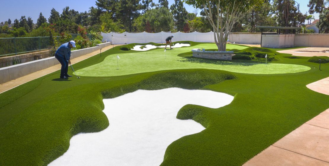 Artificial greens are designed to be played all year round.