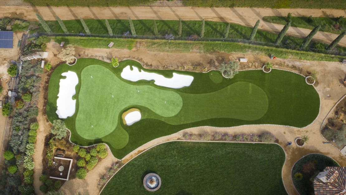 Putting greens are tailored to fit the specifications of a buyer's backyard.