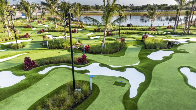 The firm has delivered putting greens and holes for a number of high-profile clients — from Buffalo Bills quarterback Josh Allen to music producer DJ Khaled — and installed the first holes at Popstroke, a "technology-infused golf-entertainment concept" that began in Florida (pictured). 
