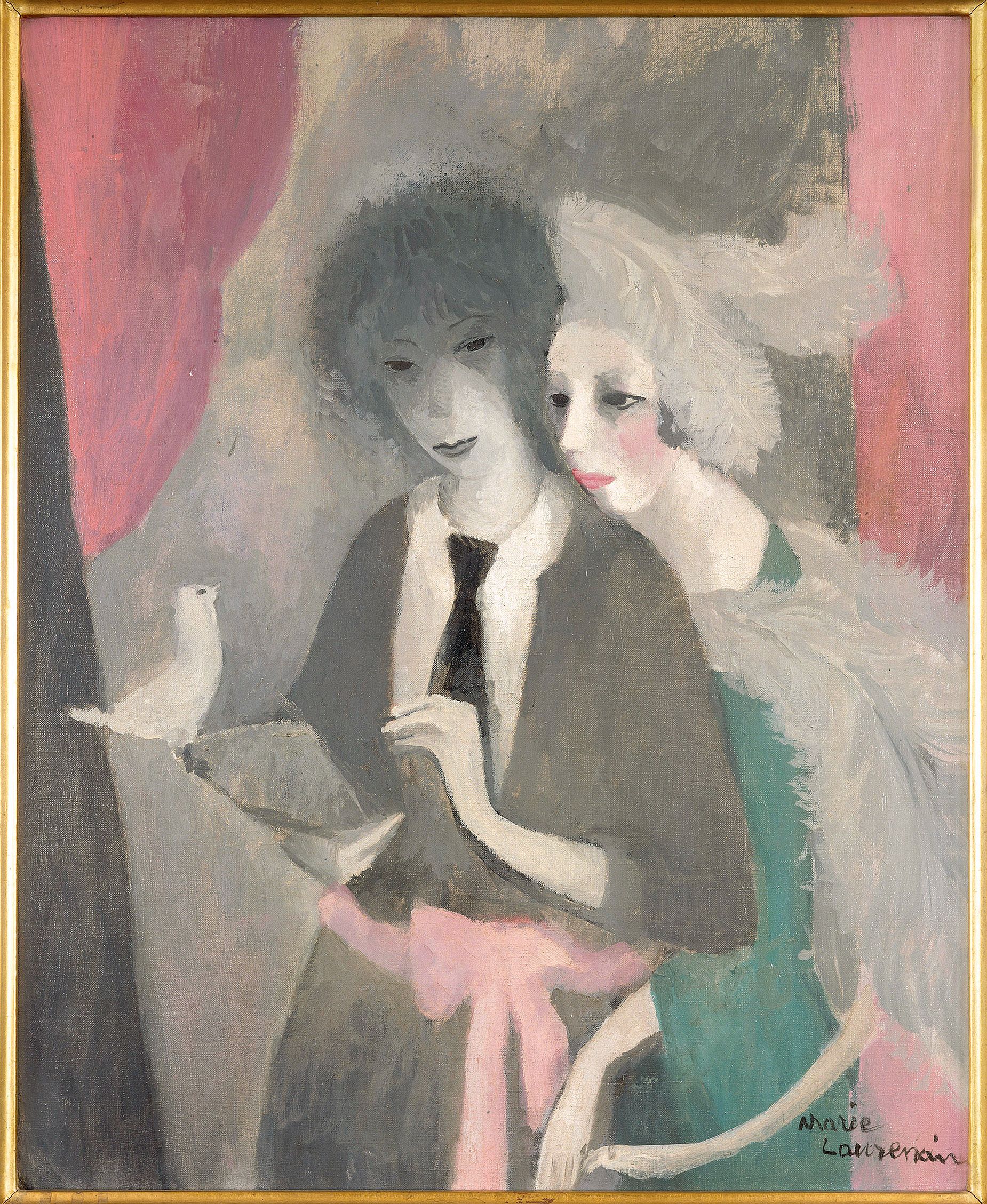Women with Dove (formerly called Marie Laurencin and Nicole Groult). 1919. Oil on canvas. 61.5 x 50 cm. LUX.0.104P. Photo: Jacques Faujour