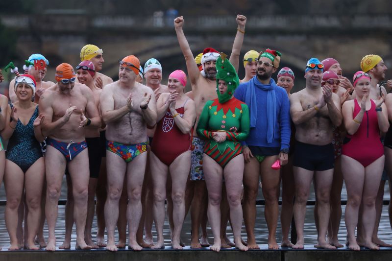 Where do swimmers take an icy dip in one of world s oldest swimming races