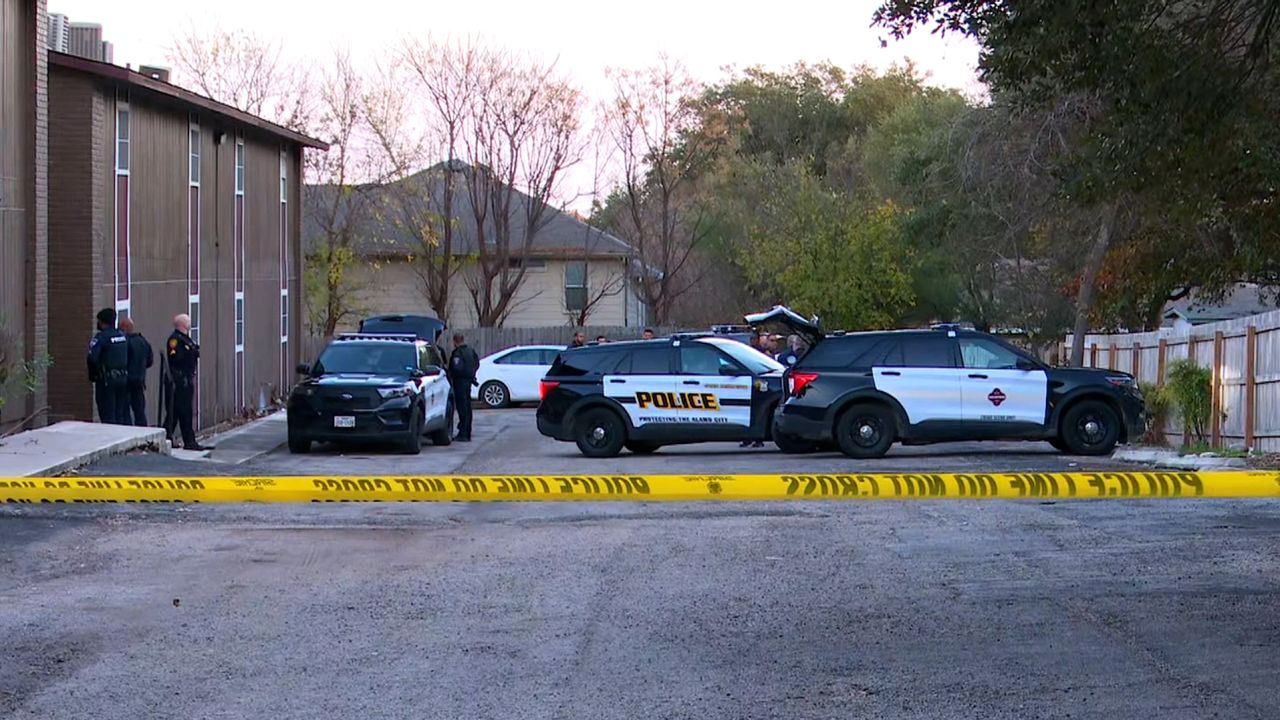 Police work the scene where the body of a missing Texas teen and her boyfriend may have been found inside a car parked near an apartment complex on Tuesday, December 26, 2023.