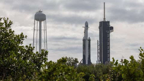 FL: SpaceX Scrubs the launch attempt of USSF-52 Space Plane on Falcon Heavy. Photos of the 9th SpaceX Falcon Heavy three core rocket vehicle on Monday December 11th 2023 before the scrub for ground side issues. Photos are from three different locations around historic LC-39A. The center core is new and will be expended. The two side booster will make their 5th launch attempt and land back at LZ-1 & 2 Cape Canaveral Brevard County Florida USA.