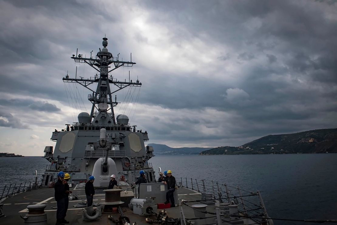This Nov. 12, 2018 photo shows the USS Carney in the Mediterranean Sea.