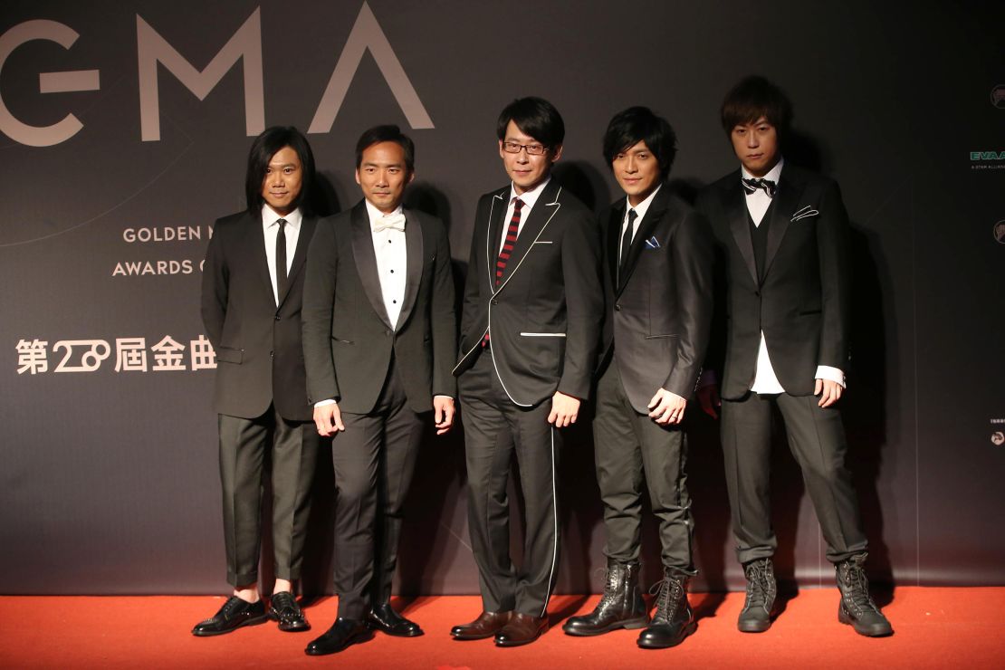 Rock Band Mayday arrives at the red carpet of the 28th Golden Melody Awards Ceremony on June 24, 2017 in Taipei, Taiwan of China.