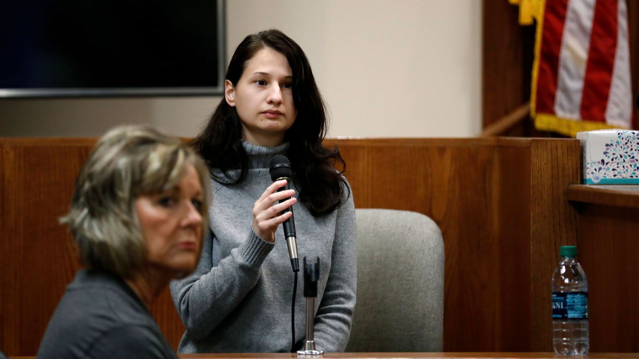 FILE - Gypsy Rose Blanchard takes the stand during the trial of her ex-boyfriend Nicholas Godejohn, Nov. 15, 2018, in Springfield, Mo. Blanchard, the Missouri woman who admitted to convincing her online boyfriend to kill her abusive mother after being forced to pretend for years she was suffering from leukemia, muscular dystrophy and other serious illnesses, is set to be paroled Thursday, Dec. 28, 2023. (Nathan Papes/The Springfield News-Leader via AP, File)
