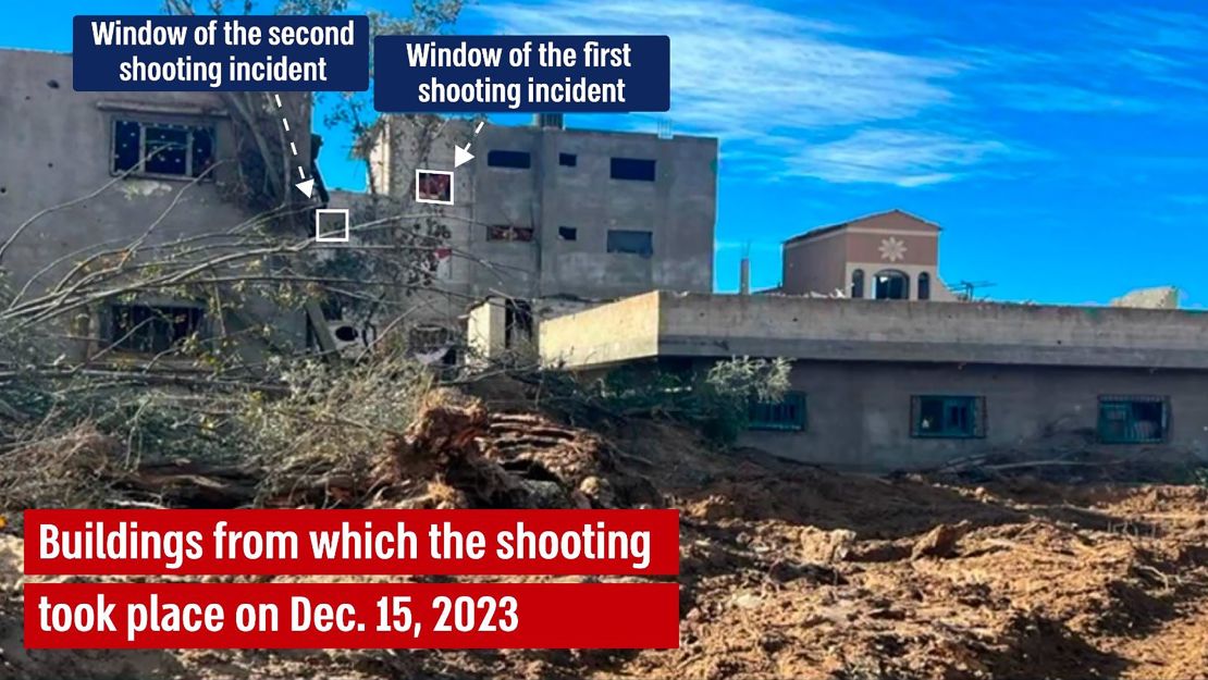 Israeli military publishes findings of an investigation into the deaths of three Israeli hostages. The image shows the buildings from where the shooting took place