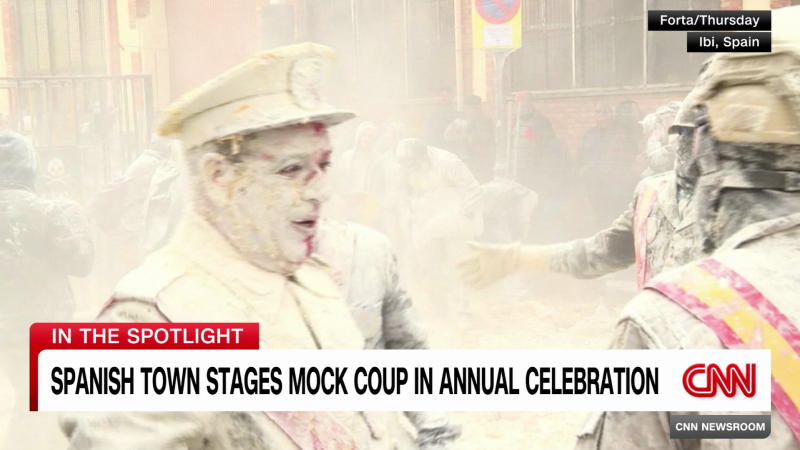Spanish town stages mock coup in annual celebration