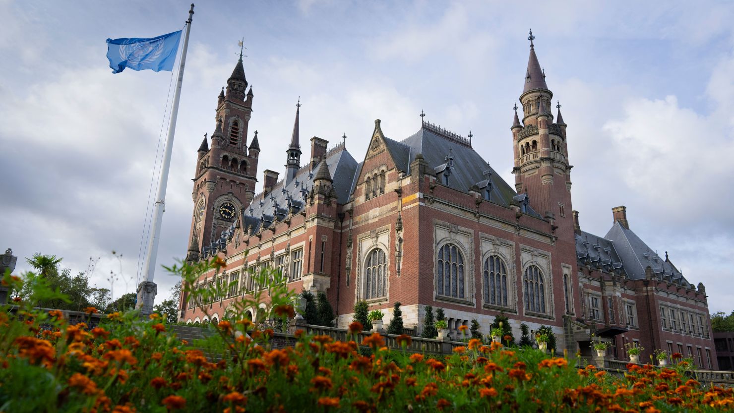 View of the Peace Palace which houses the seat of the The International Court of Justice in The Hague, Netherlands, on Sept. 19, 2023.