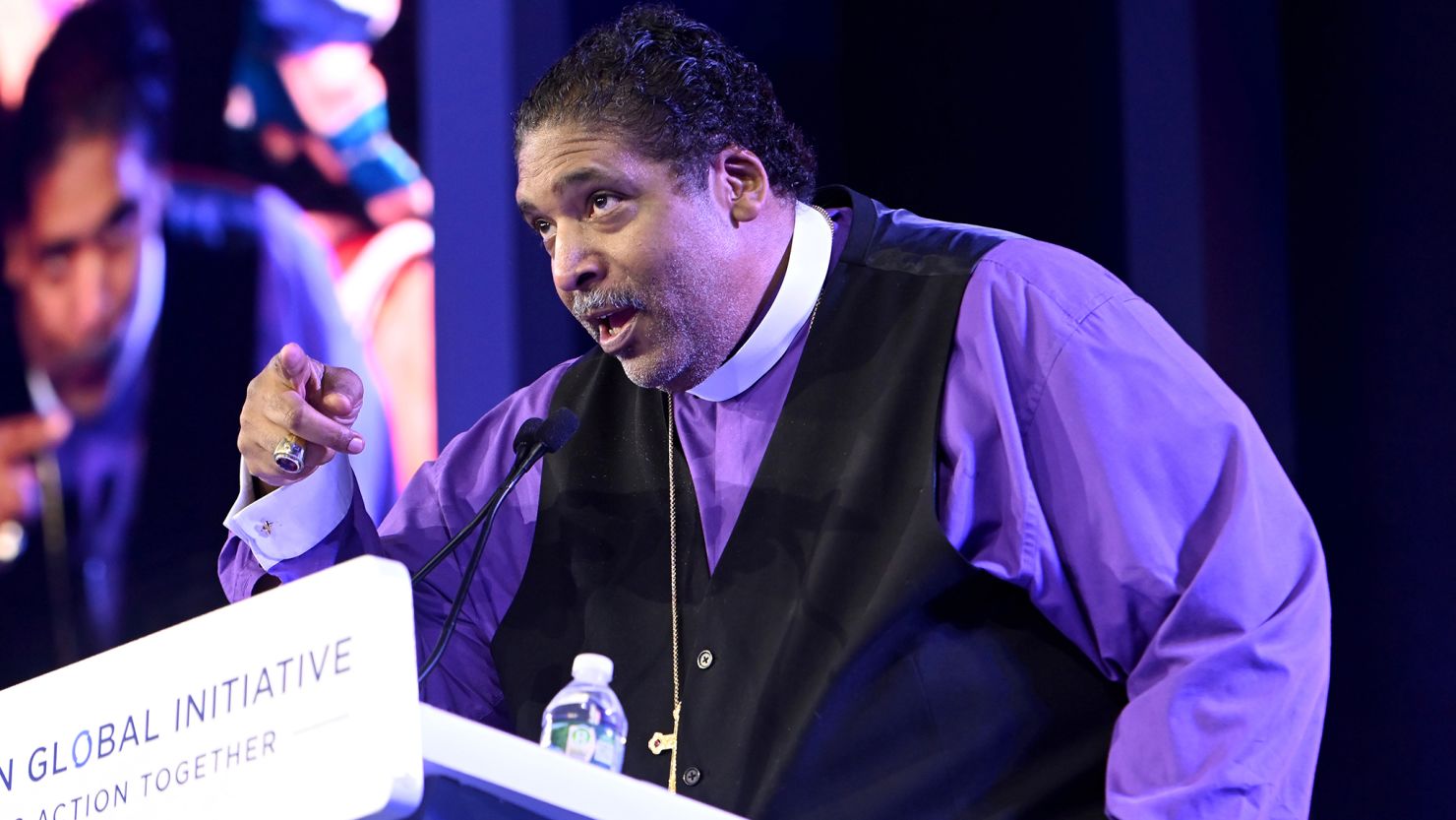Bishop William J. Barber III speaks onstage during the Clinton Global Initiative September 2023 Meeting at New York Hilton Midtown on September 19, 2023 in New York City.