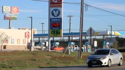 A motorist passes by the Circle K Valero gas station along Old Pearsall road and Interstate Highway 410, where unleaded gasoline is retailing for $2.49 a gallon in San Antonio, Texas, USA, on December 25, 2023. According to the American Automobile Association, drivers in Texas are seeing the lowest average gas prices per gallon as of December 20, 2023.