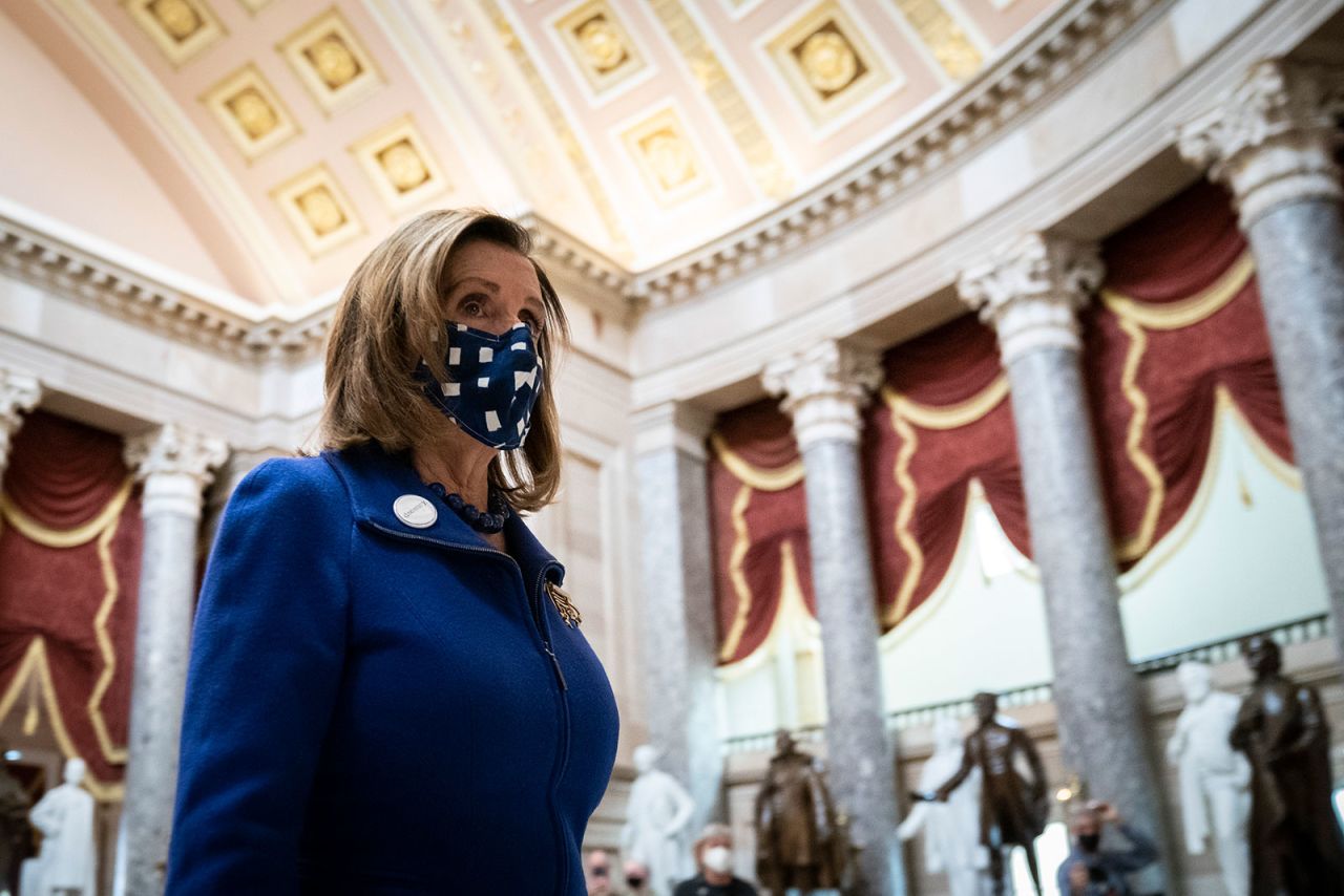 House Speaker Nancy Pelosi walks through the US Capitol on February 4. 