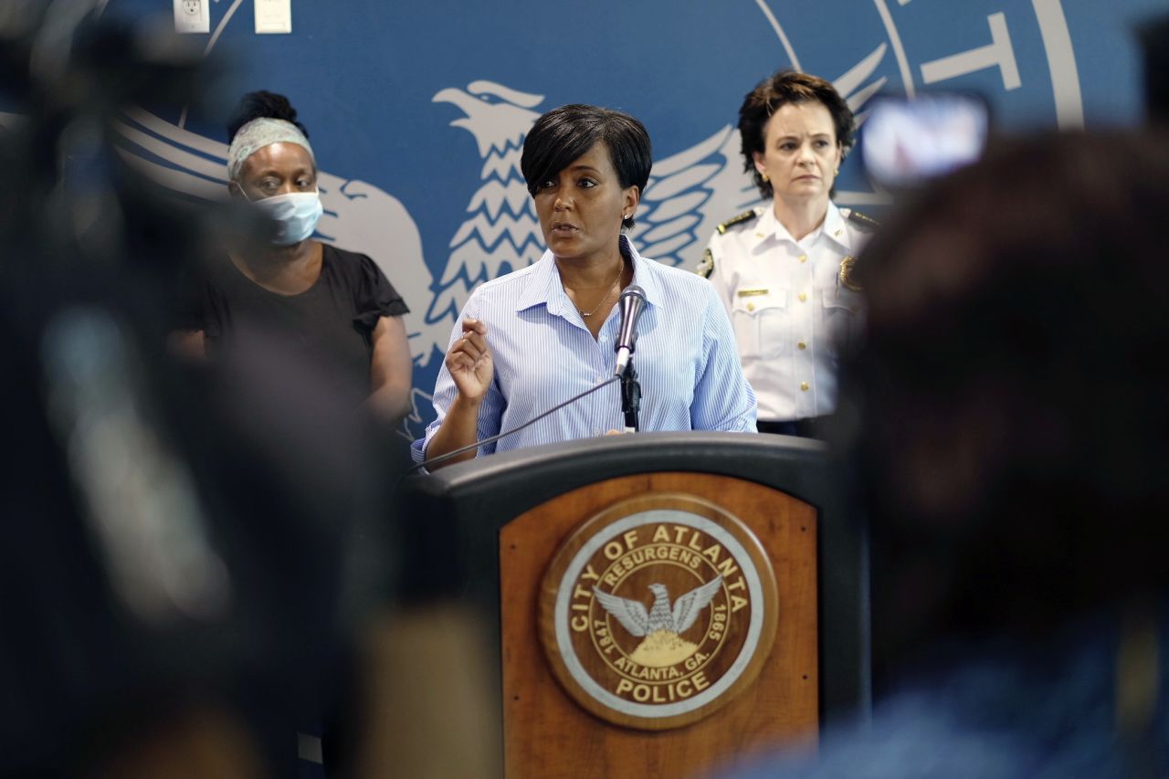 Atlanta Mayor Keisha Lance Bottoms speaks in Atlanta on May 30.