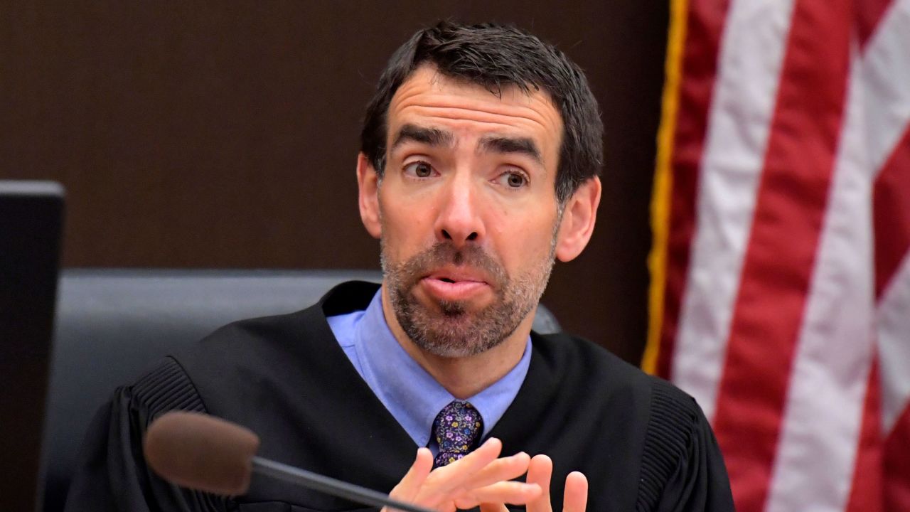 In this 2018 photo, Fulton County Chief Judge Robert McBurney speaks during the first day of trial of Tex McIver on Tuesday, March 13, 2018. 