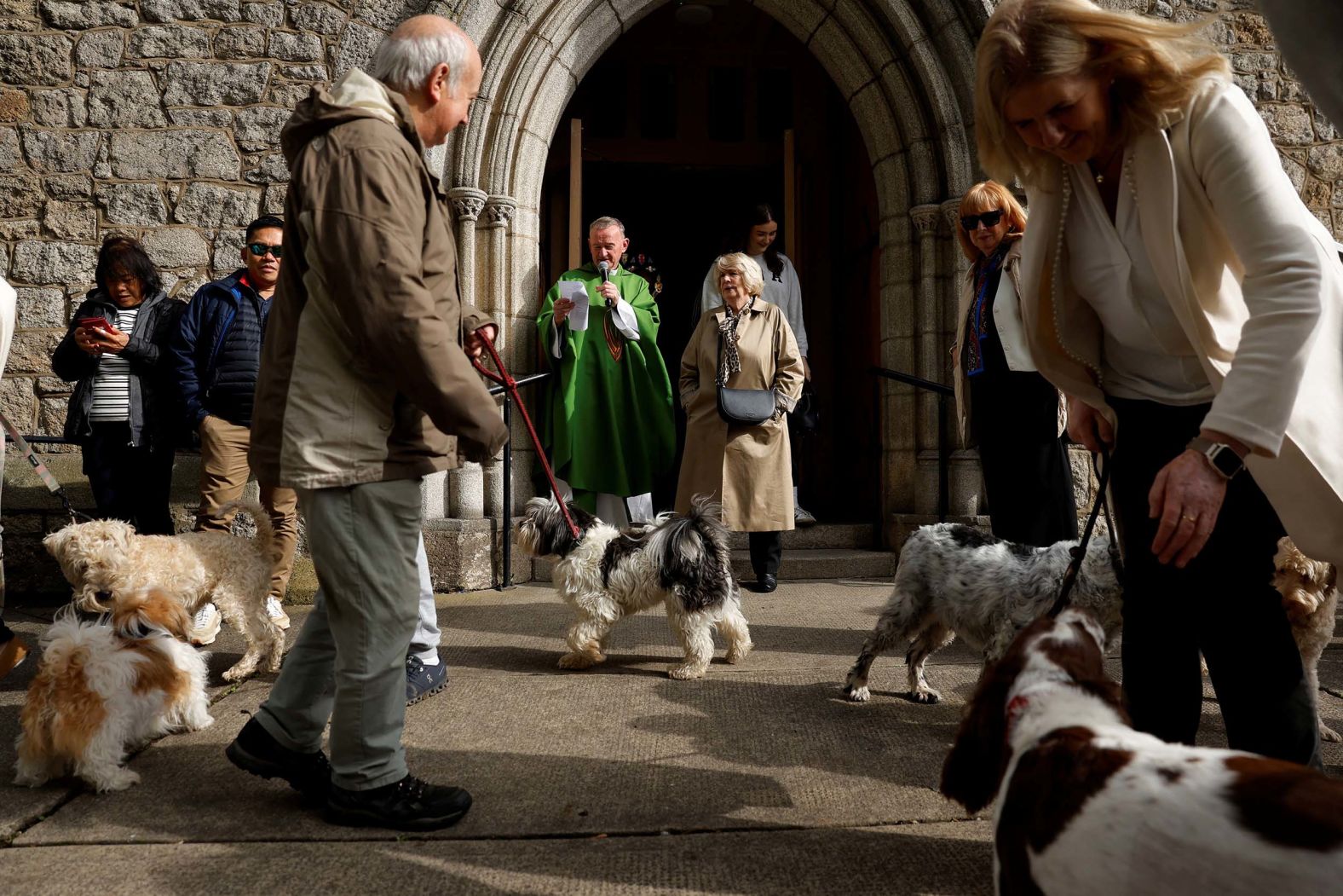 People bring their dogs to St. Mary’s Star of the Sea, a Catholic church in Dublin, Ireland, for a blessing of the pets ceremony on Sunday, October 5. The ceremony commemorates the feast day of St. Francis of Assisi.