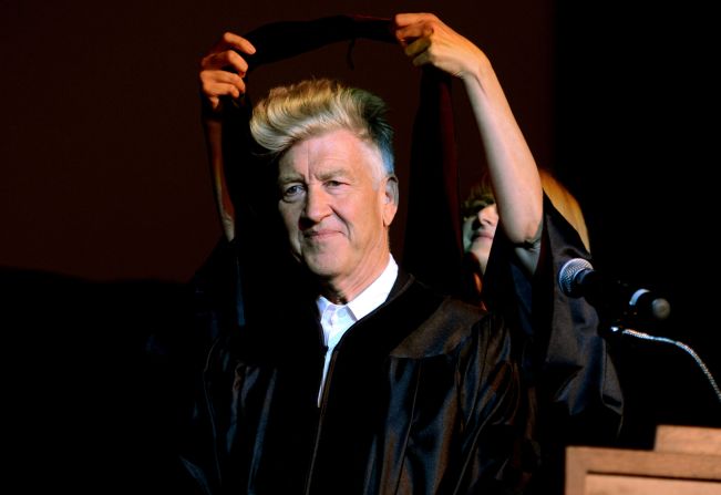 Lynch receives an honorary degree from the American Film Institute in 2012.