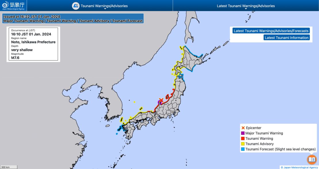 Japan Meteorological Agency tsunami warning